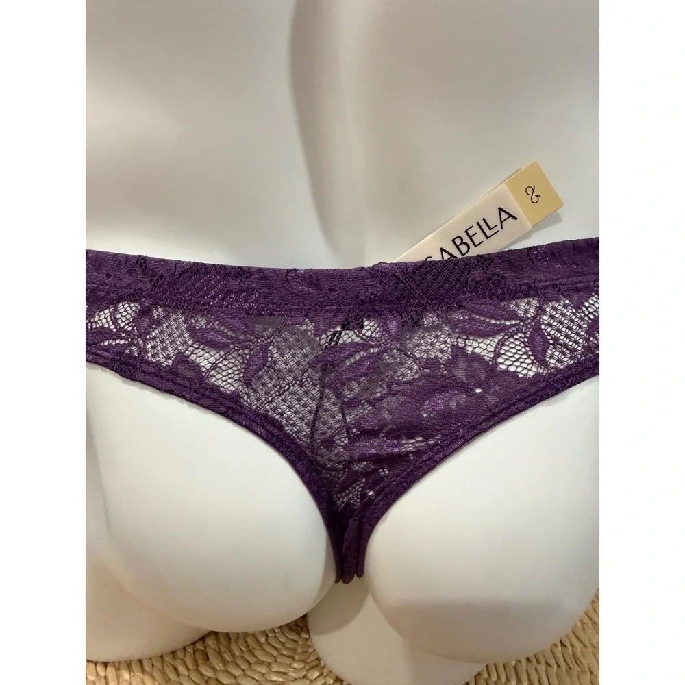 Cosabella Never Say Never Men's Classic G-String‎ Zaadi Purple Lace Thong size L